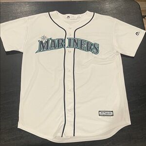 Majestic White Mariners Dee Gordon Jersey #9